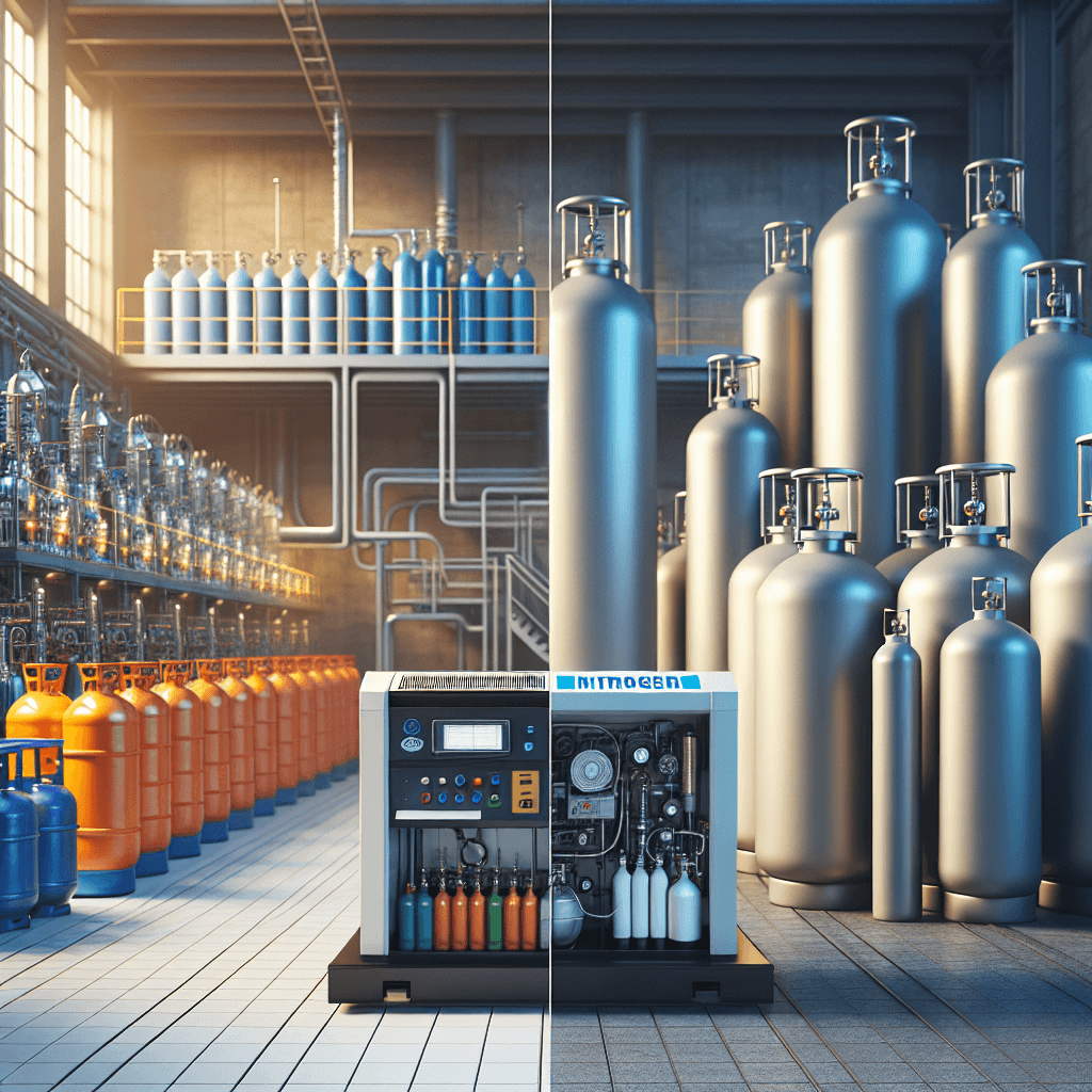 Vergleichen Sie die Vor- und Nachteile von Stickstoffgenerator oder Flaschen, um die beste Lösung für Ihre Industriebedürfnisse zu finden.